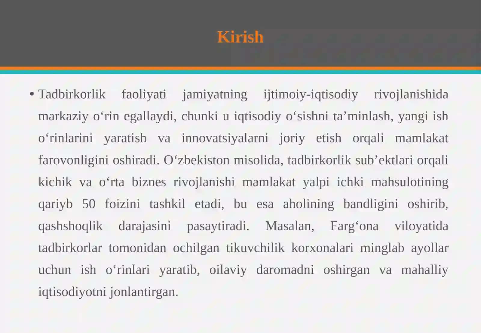Tadbirkorlik subyektlari.Tadbirkorlikning tashkiliy-huquqiy asoslari 3