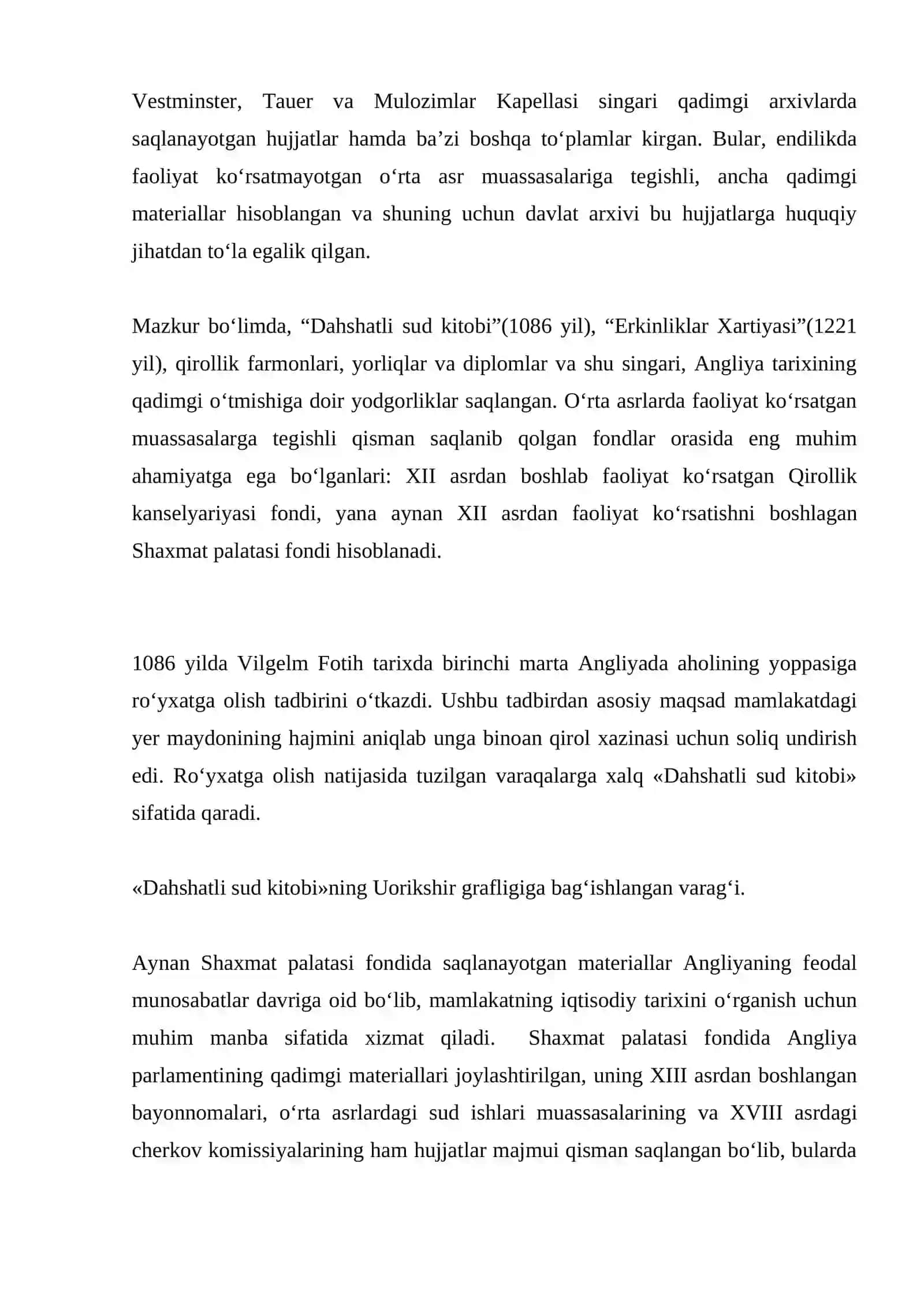 Buyuk Britaniya davlat arxivining tashkil etilishi. Londonda tarixiy saqlovxonalarning jamlanishi 3