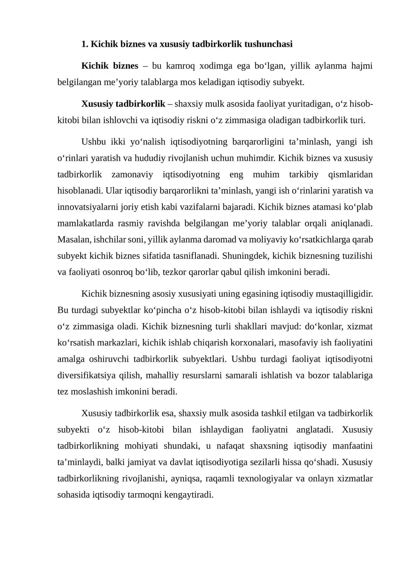KICHIK BIZNES VA XUSUSIY TADBIRKORLIKNING TARMOQ RIVOJLANISHIGA TASIRI 3