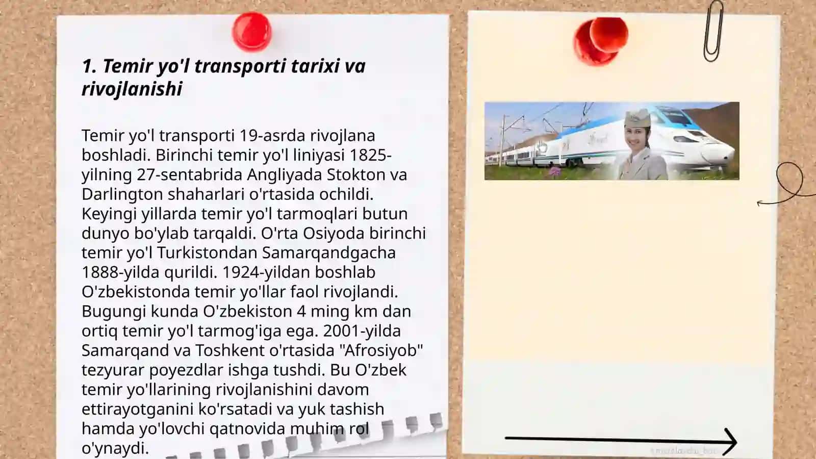 Turizm transport xizmatlarida turistlarga temir yoʻl transportida xizmat koʻrsatish 3