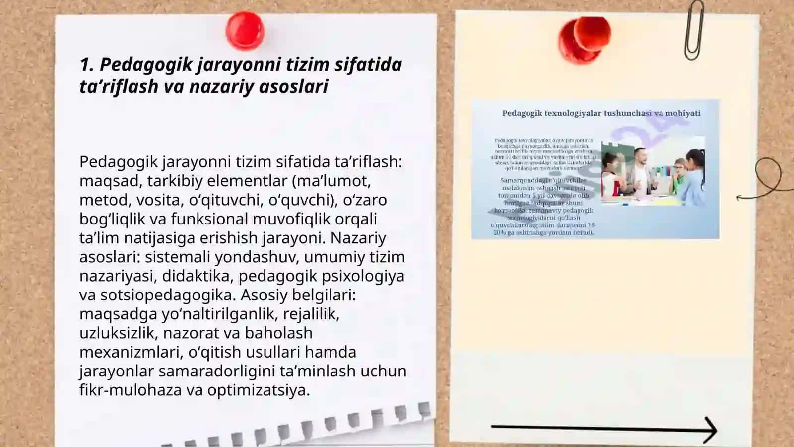 Pedagogik jarayon tizim sifatida,pedagogik texnalogiyaning asosiy belgilari va tasnifi 3