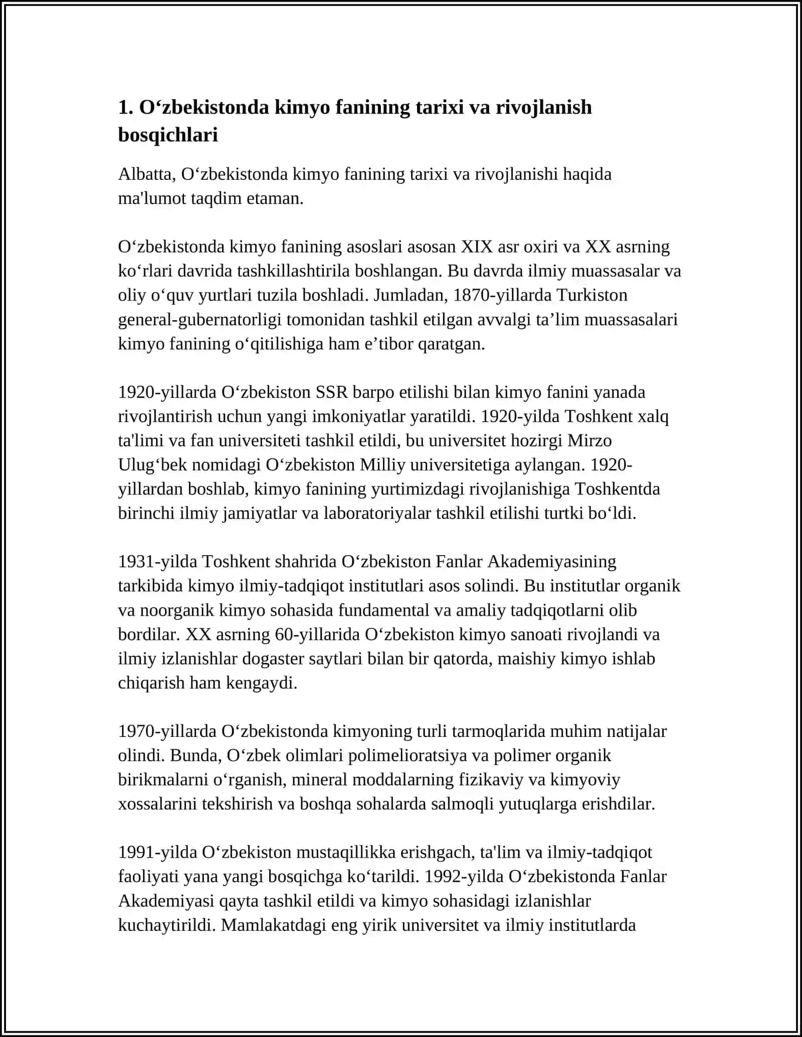 OʻZBEKISTONDA KIMYO FANINING RIVOJLANISHI 3