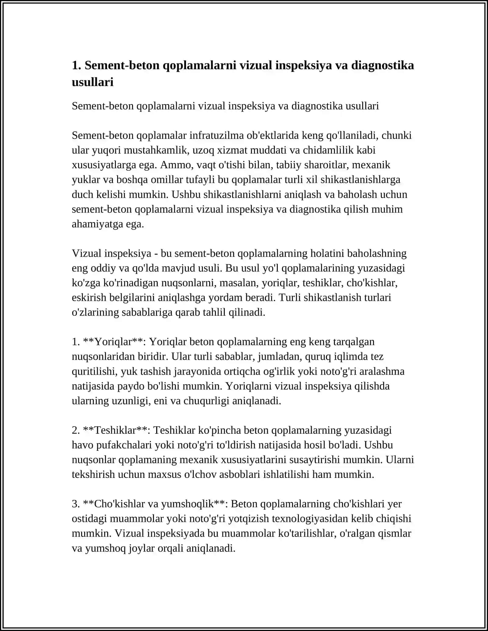 SEMENT-BETON QOPLAMALARINI TAMIRLASH USULLARI 3