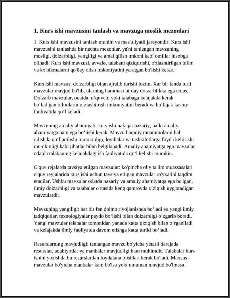 KURS ISHI TAYYORLASH VA UNI HIMOYA QILISH 3