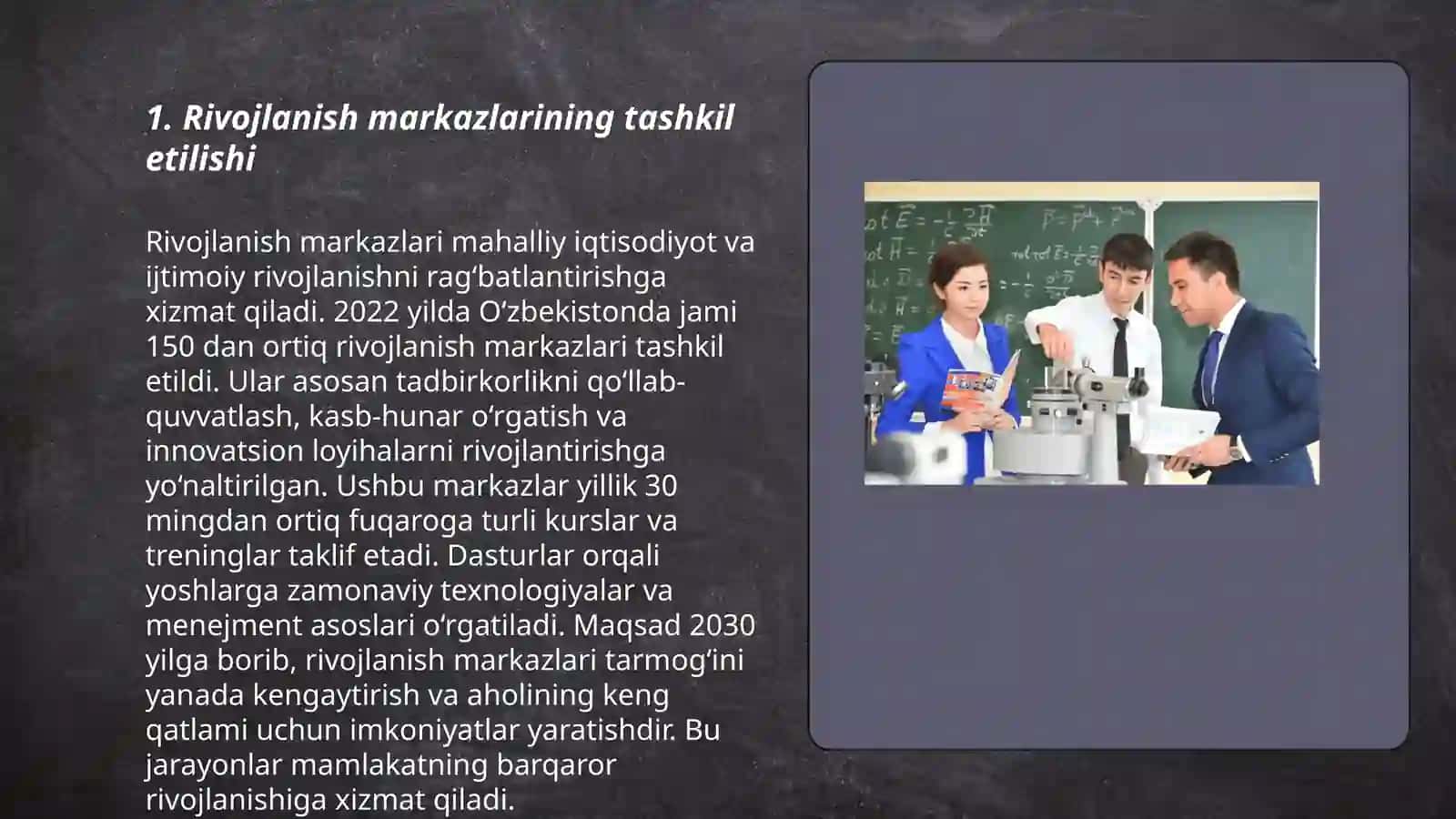 Rivojlanish markazlarida olib boriladigan ish jarayoni 3
