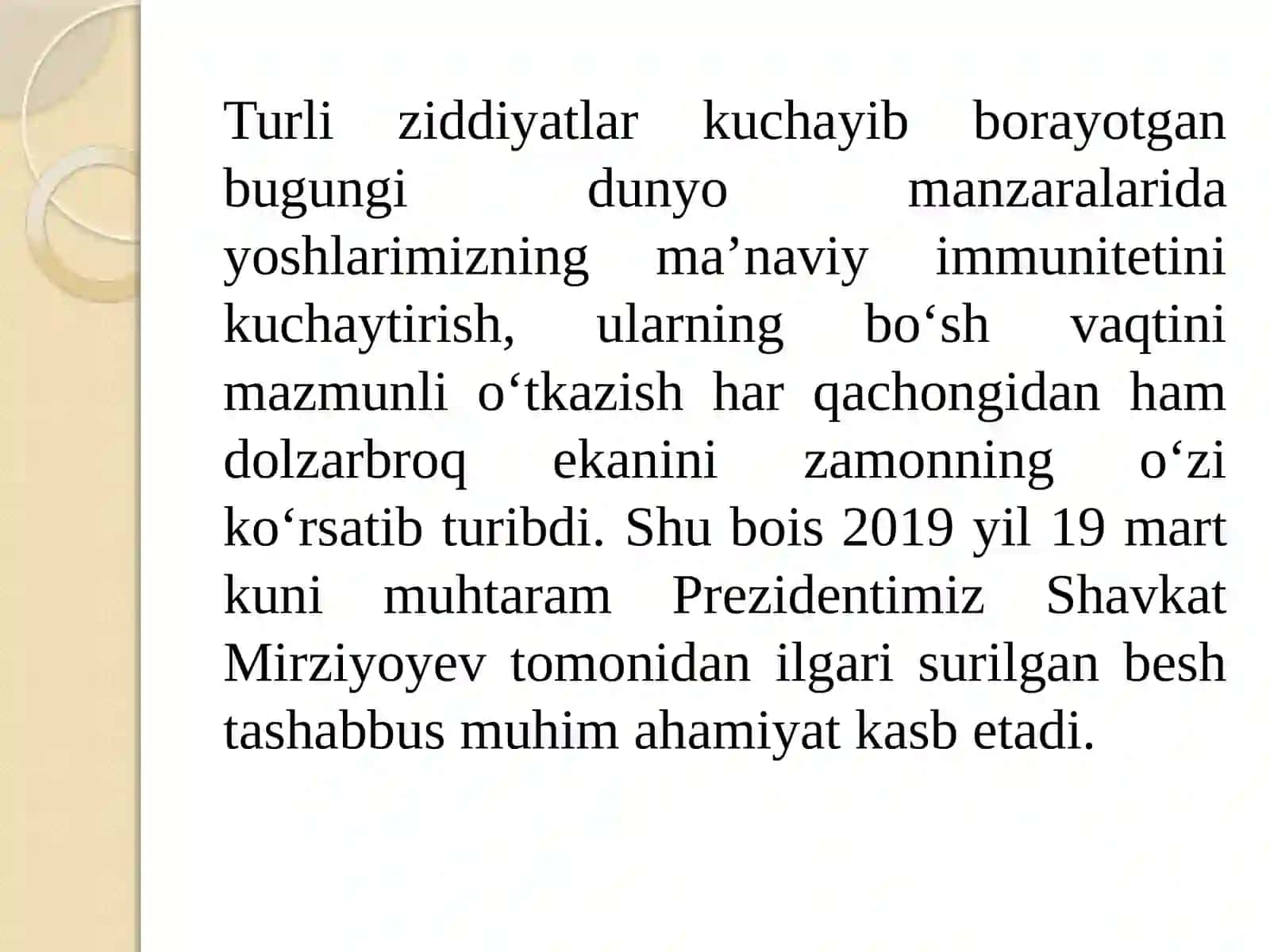 Besh tashabbus va uning yuksak ma'naviy madaniyatni ta'minlashdagi o'rni 3