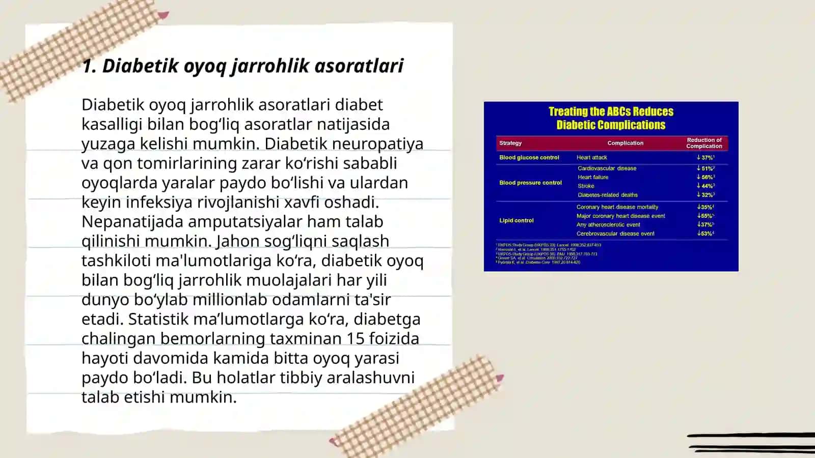 Diabetik oyoq jarrohlik asoratlari 3