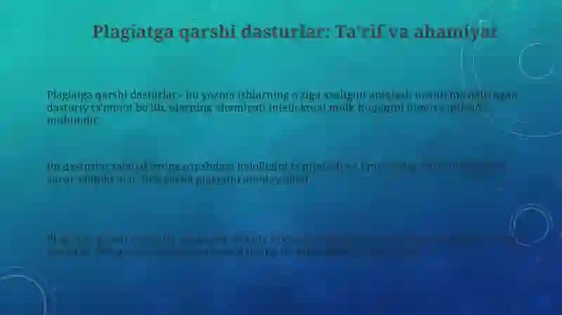 Plagiatga qarshi dasturlar: Ta'rif va ahamiyat 3