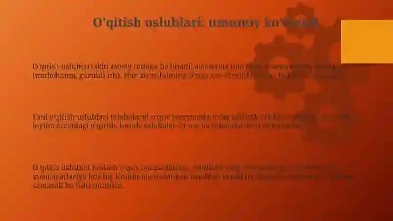 Ta'lim Metodlari va Vositalari 3