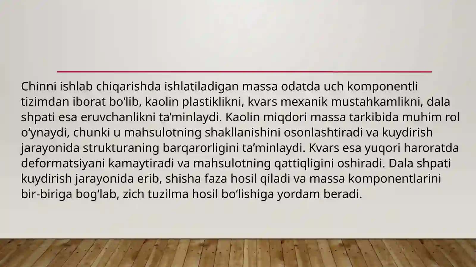 Chinni-fayans buyumlari uchun ishlatiladigan massa turlari 3
