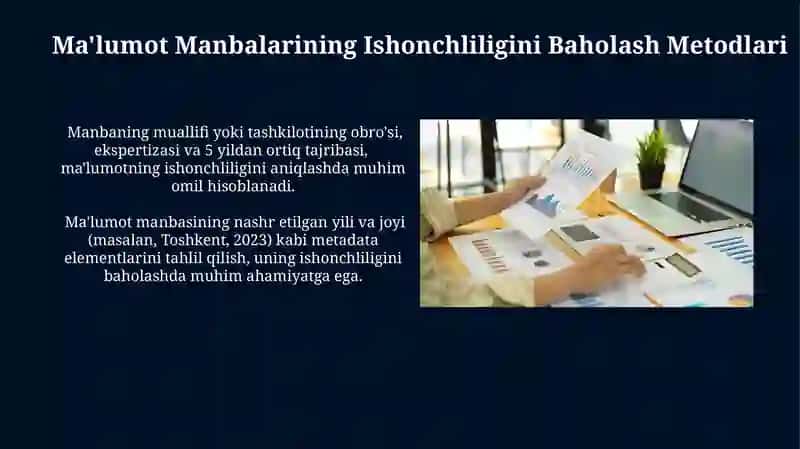 Ma'lumot Manbalarining Ishonchliligini Baholash Metodlari 3