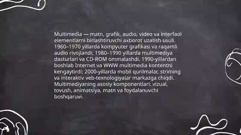 Multimedia tizimlari va texnologiyalari. Asosiy tushunchalar 3