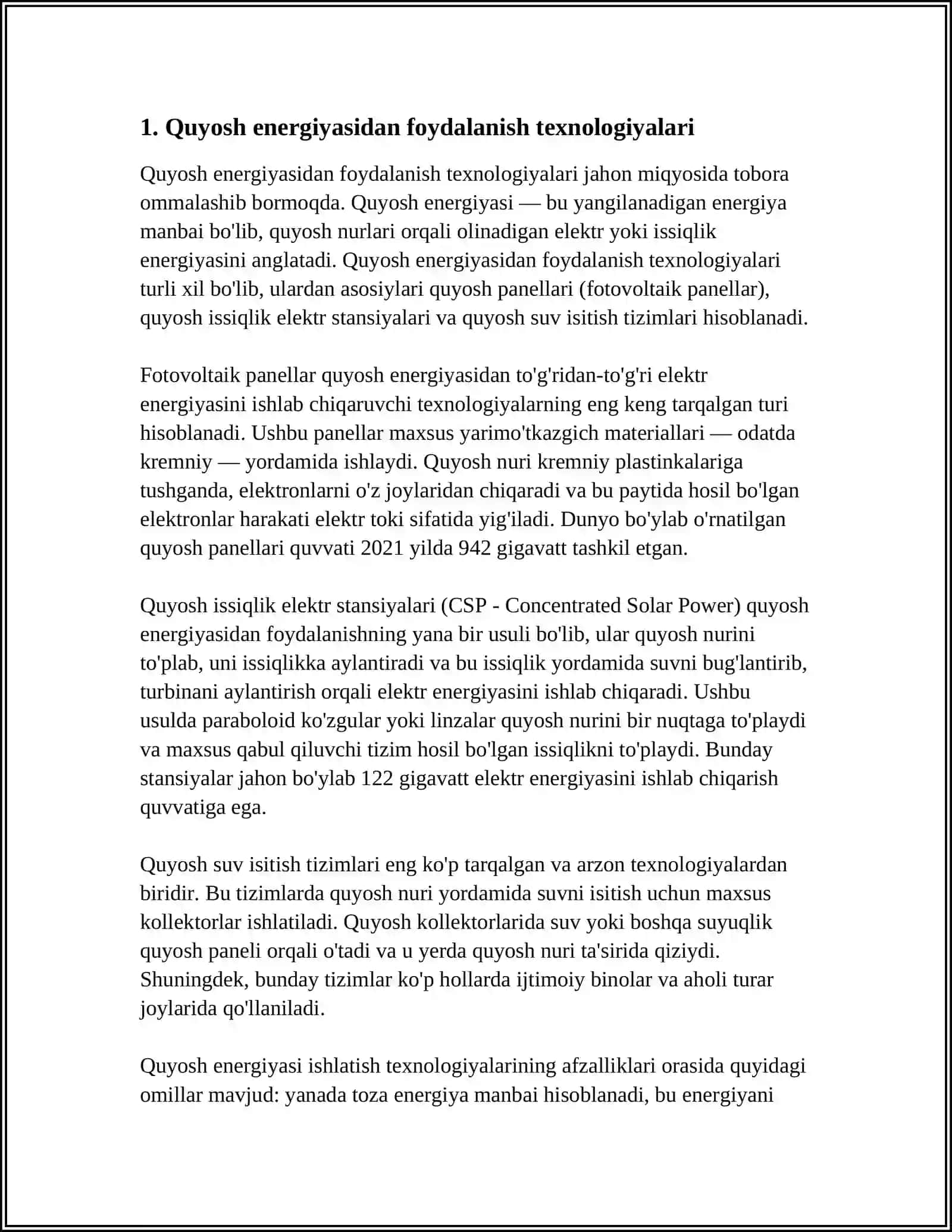 MINORALI QUYOSH ELEKTR STANSIYALARI 3