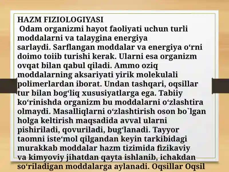 Hazm Tizimining Anatomiya va Fiziologiyasi 3