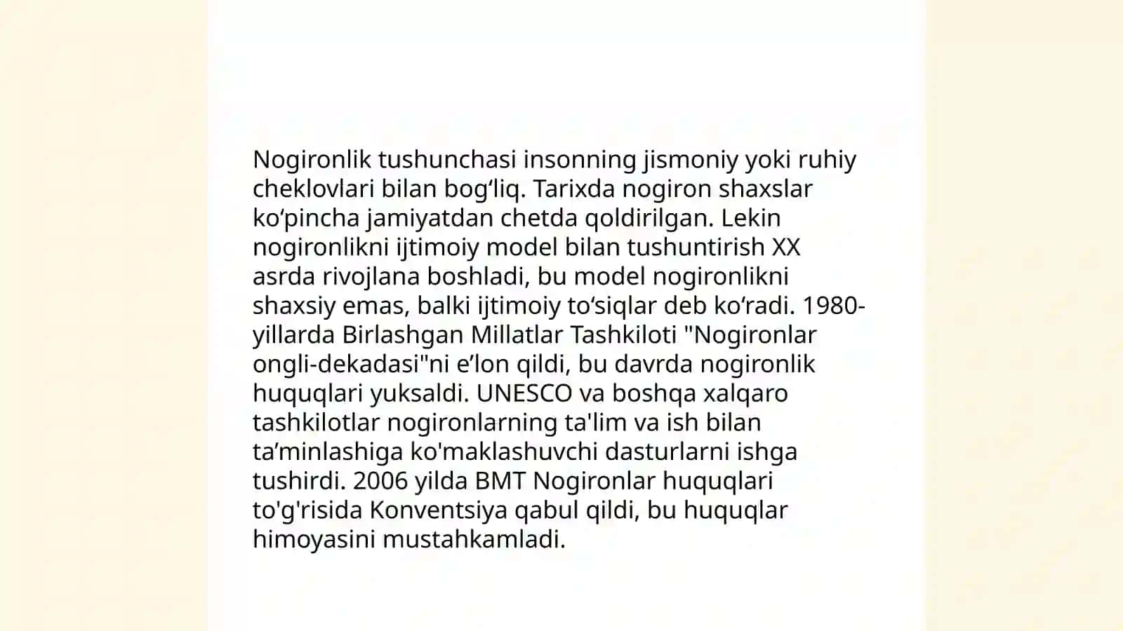 Nogironlik shunchaki so'z bo'lgan holat 3