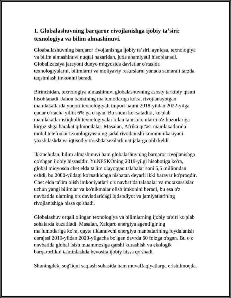 Globalashuvning Barqaror Rivojlanish 3