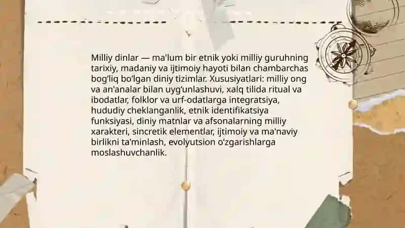 Milliy dinlar 3