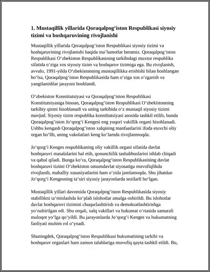 MUSTAQILLIK YILLARIDA QORAQOLPOĢISTON RESPUBLIKASI 3