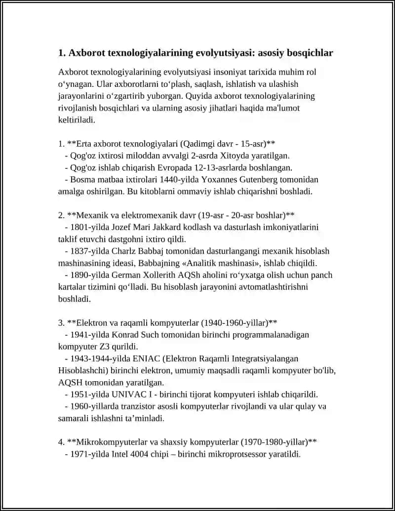 AXBOROT TEXNOLOGIYALARI EVOLYUTSIYASI BOSQICHLARI 3