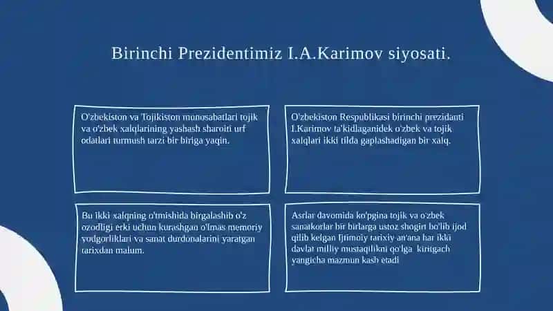 O'zbekiston va Tojikiston aloqalari haqida 3