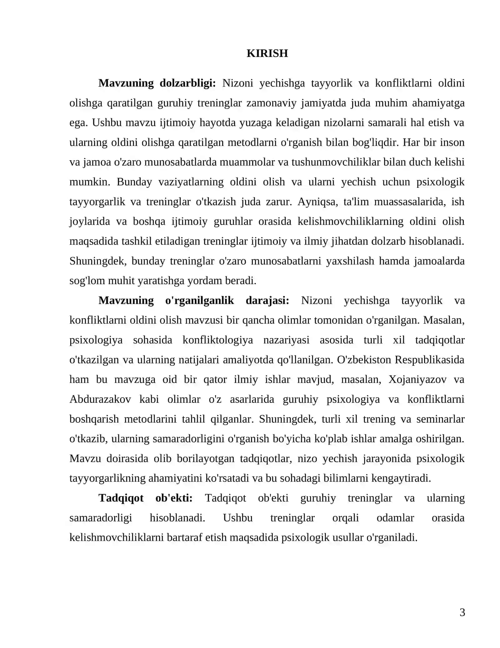 URGANCH DAVLAT UNIVERSITETI PEDAGOGIKA VA PSIXOLOGIYA FANIDAN KURS ISHI 3