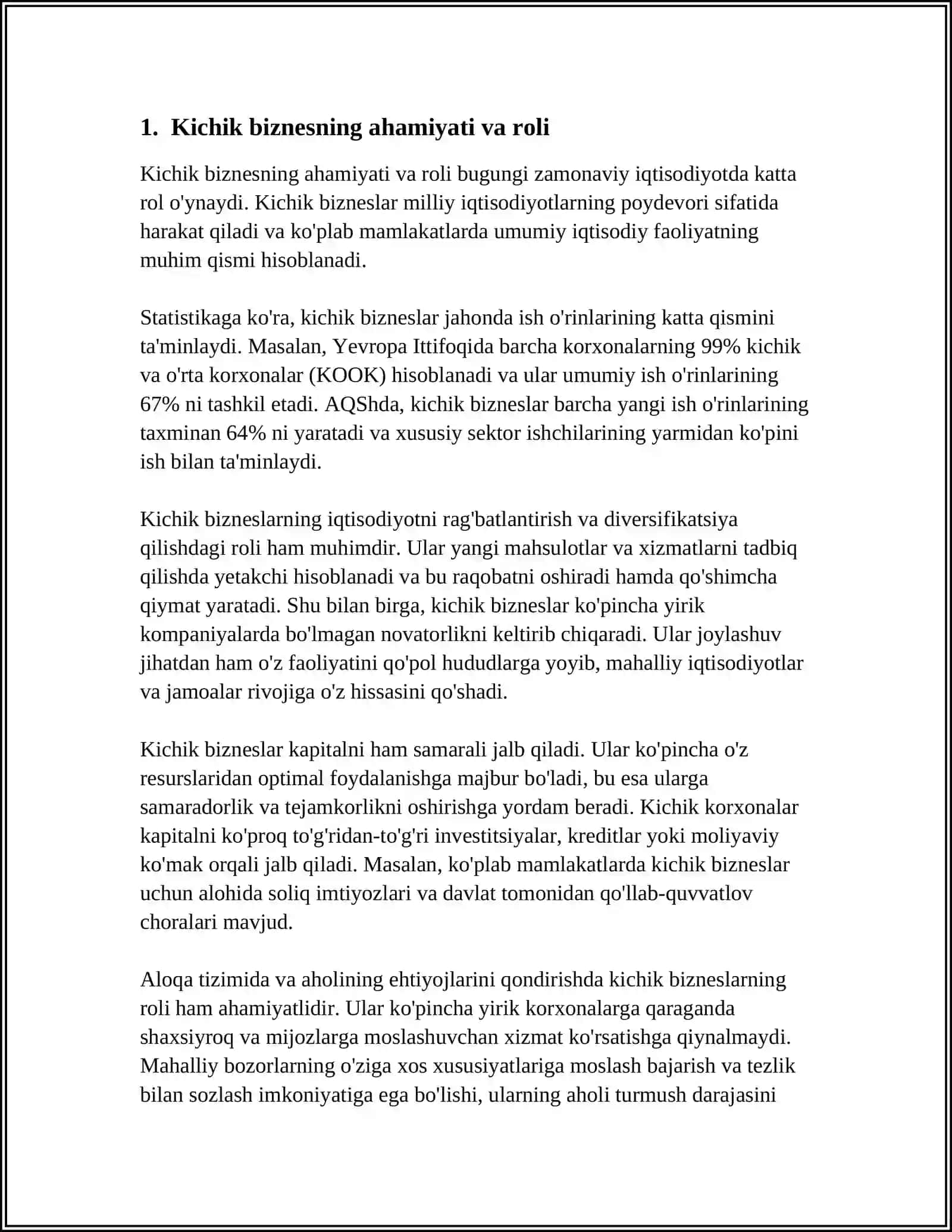 Kichik biznes va xususiy tadbirkorlik 3