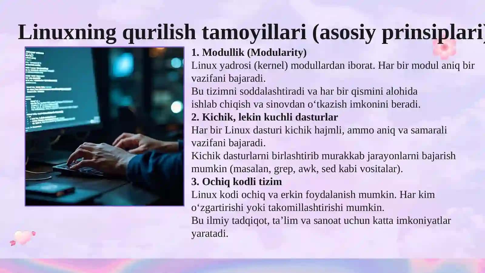 Linux operatsion tizimining qurilish tamoyili va ahamiyati 3