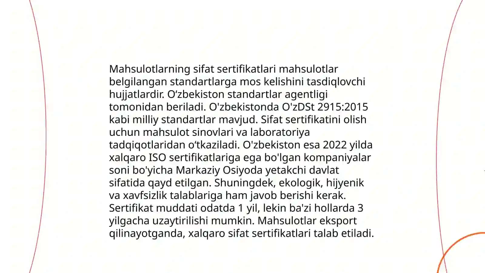 Mahsulotlarning Sifat Sertifikatlari 3