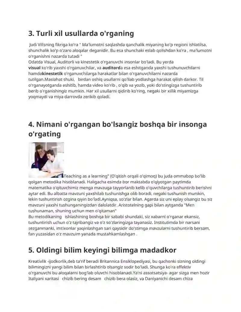 Xotiraning tabiiy imkoniyatlari 3