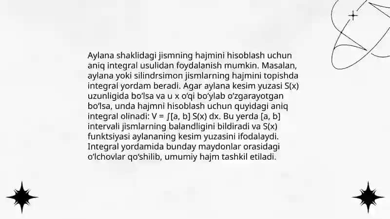 Aylanma jism hajmini hisoblash 3