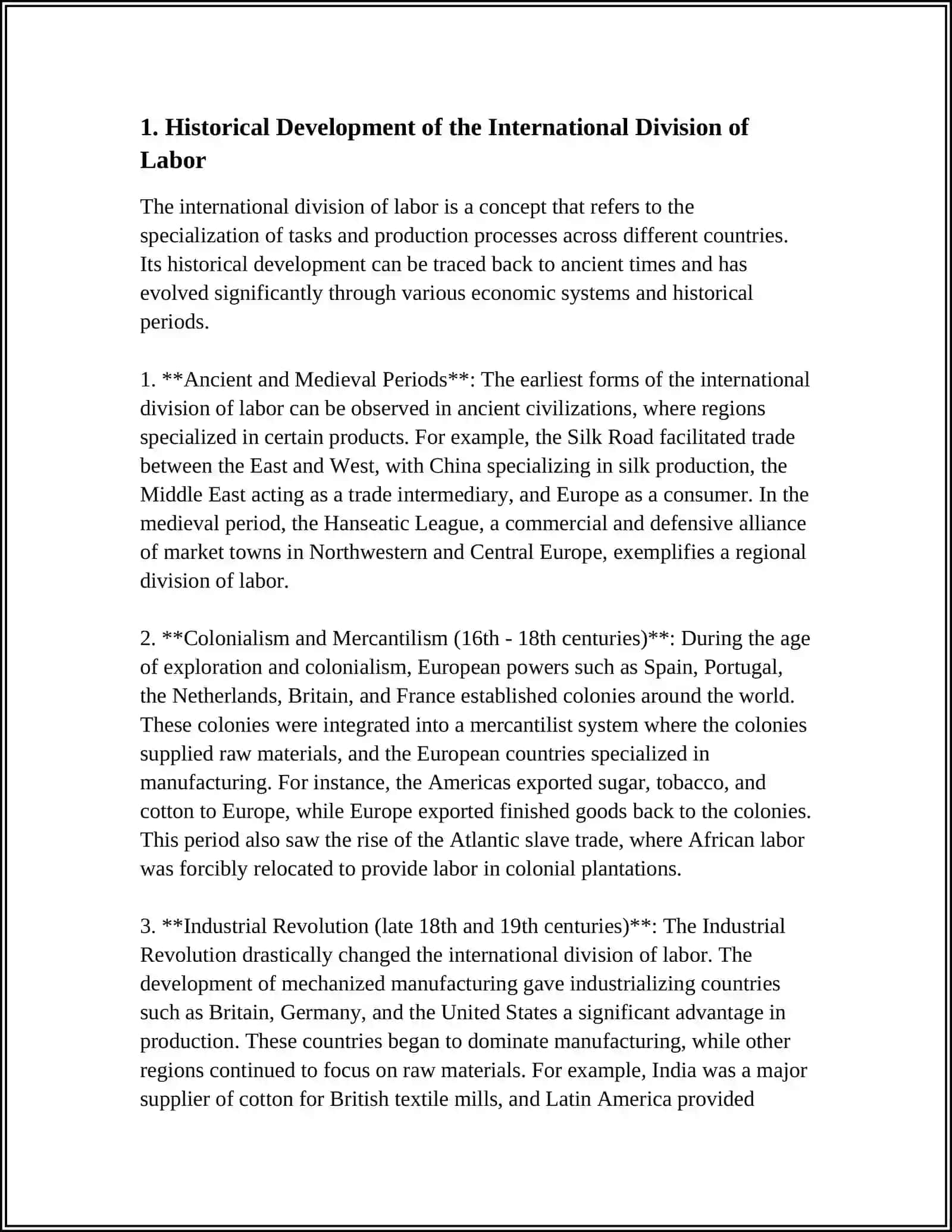 INTERNATIONAL DIVISION OF LABOR 3