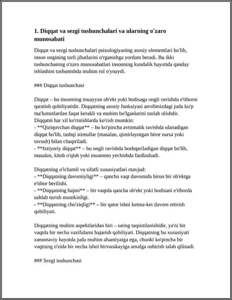 DIQQAT VA SEZGI OʻZARO ALOQADORLIGI 3