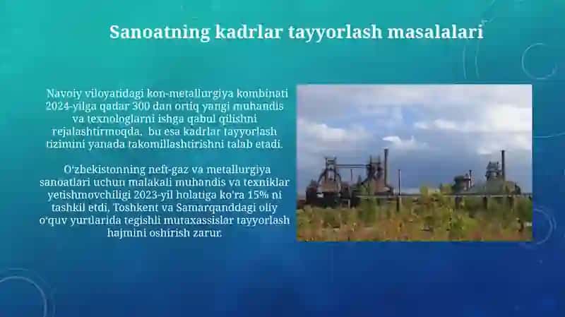 Navoiy viloyatidagi kon-metallurgiya kombinati 3
