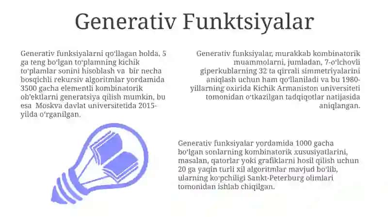 Kombinatorial Ob'ektlarni Hosil Qilish Algoritmlari 3