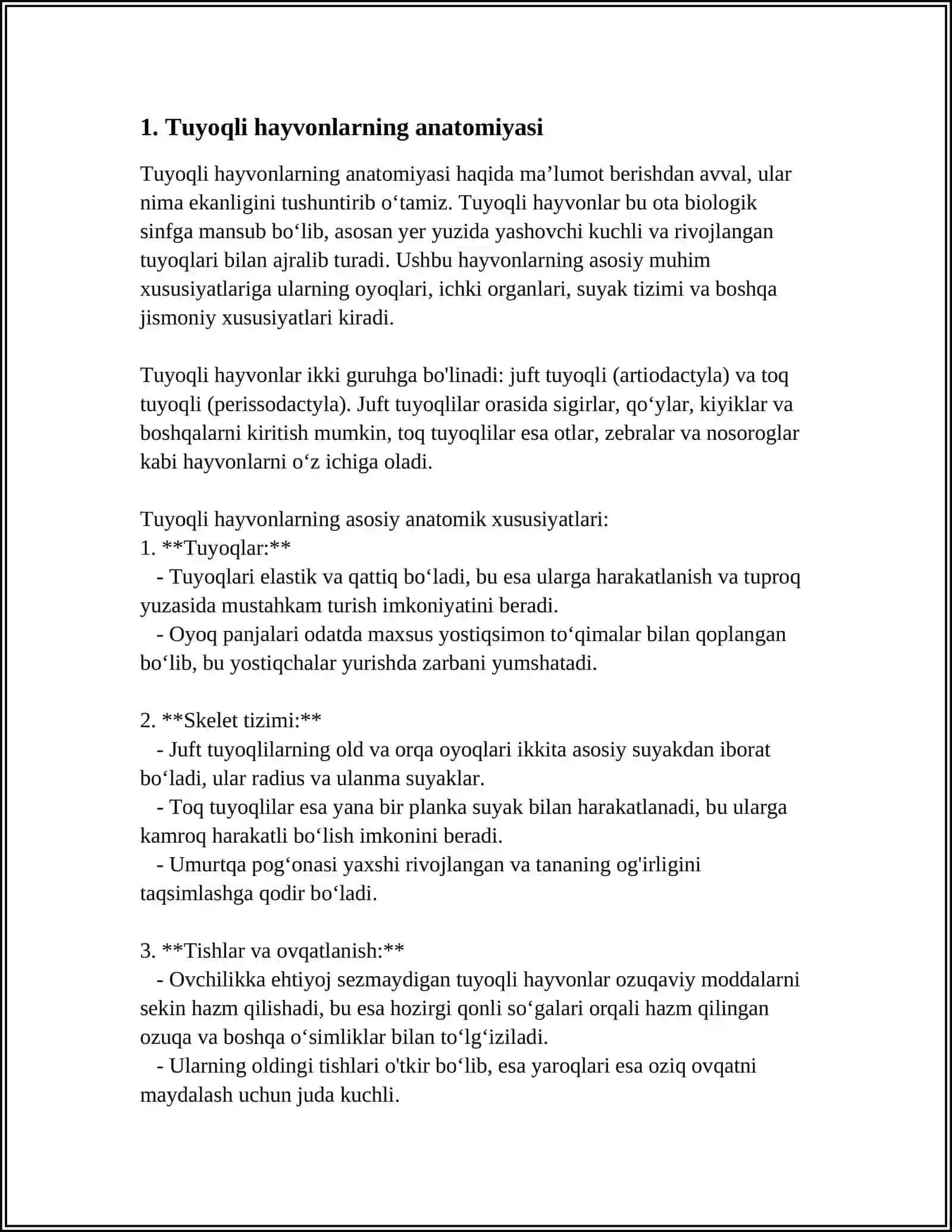 TERINING HOSILA ORGANLARI (TUYOQ SHOX YELIN) TUZILISHINI TIRIK HAYVONLARDA O'RGANISH 3