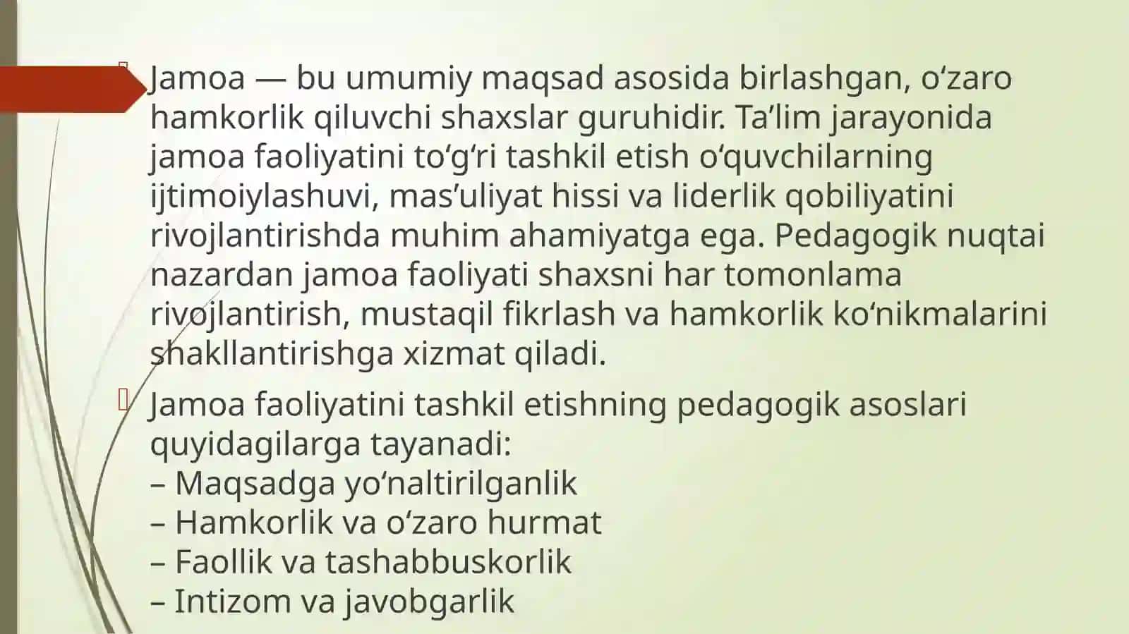 Jamoafaoliyatini tashkilotishning pedagogikasi 3