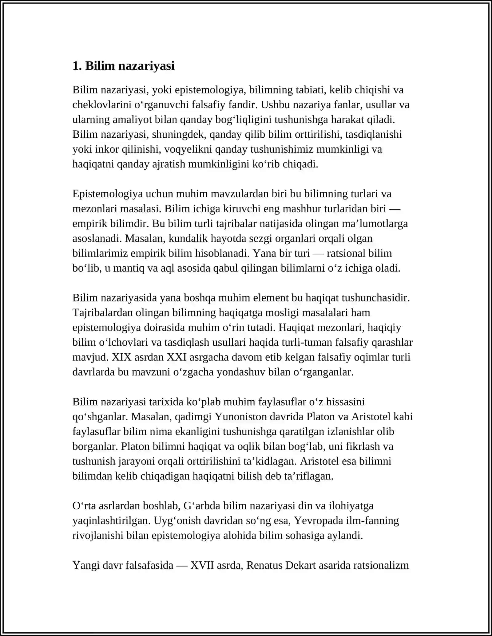 RIVOJLANISH FALSAFASI(GNESOLOGIYA) 3