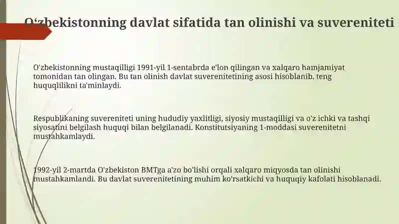 O'zbekiston Xalqaro huquq subyekti 3