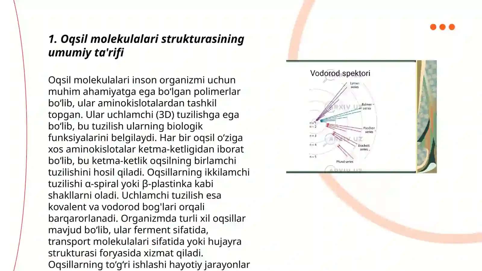Oqsil molekusasi tuzilishining A. Danilovskiy va E. Fisherning nazariyasi 3