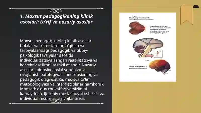 Maxsus pedagogikaning klinik asoslari va fanning vazifasi 3