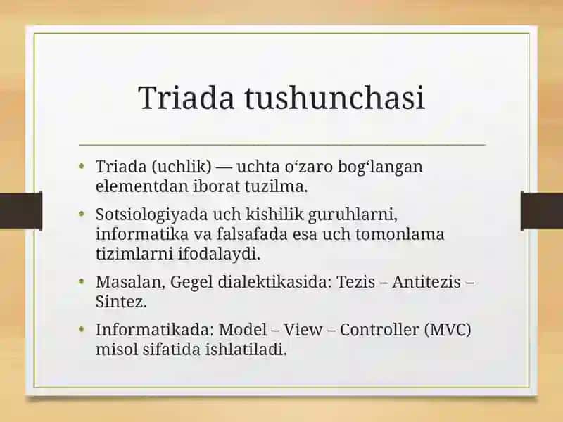 Xoare triadalari va tetradalariga tarjimasi 3
