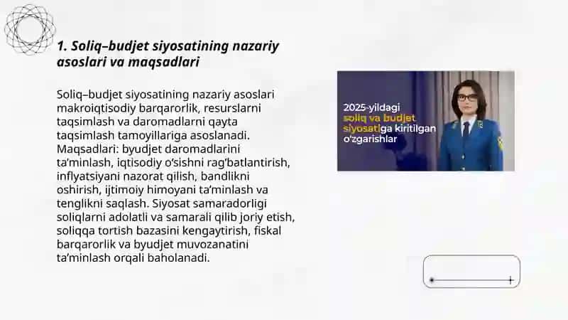 Soliq–budjet siyosati va uning samaradorligi 3
