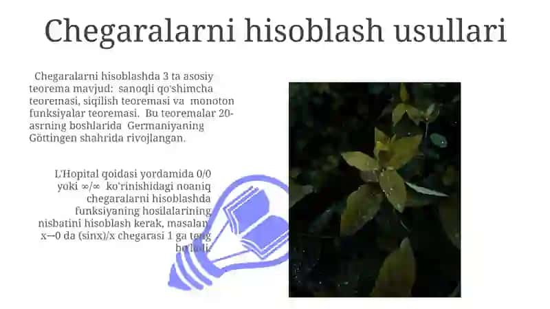 Chegaralarni hisoblash usullari 3