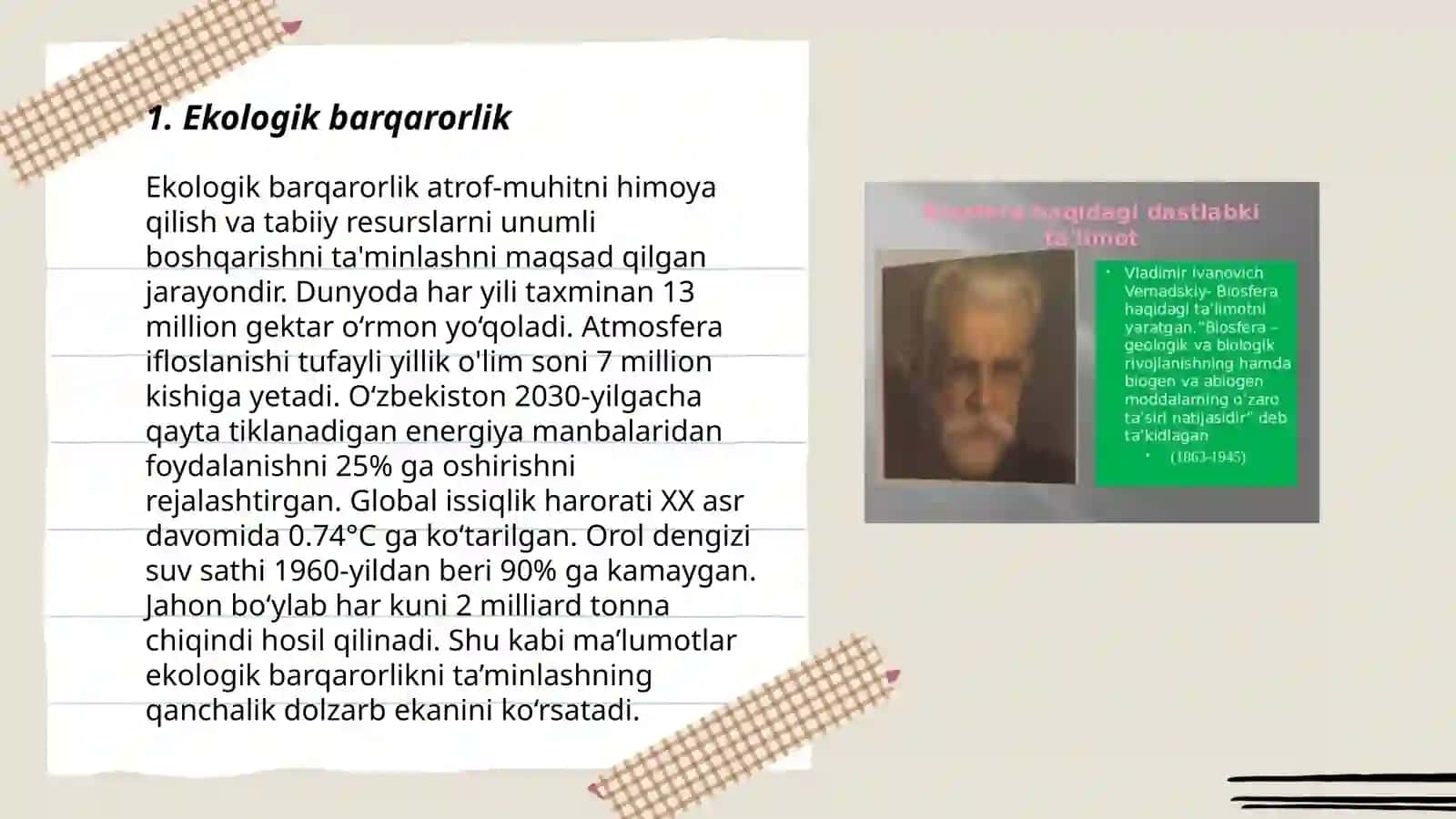 Ekologiya. Odam va biosfera odam ekologik adaptiv tipi 3