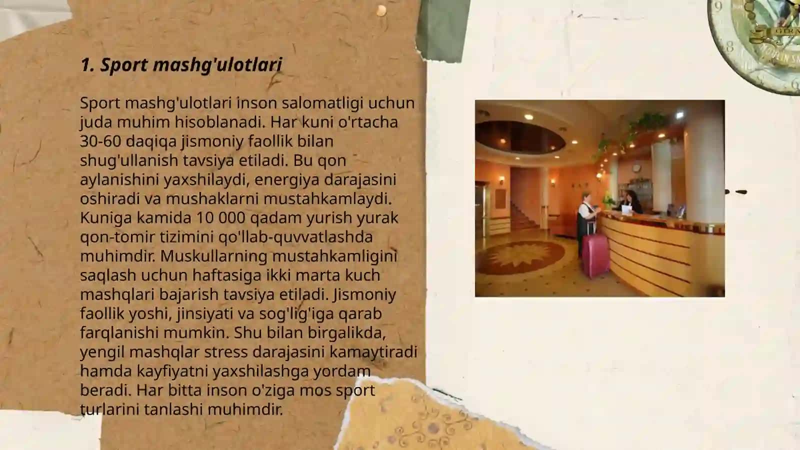 Mehmonxonada turistlarning boʻsh vaqtini mazmunli oʻtkazish yoʻllari 3