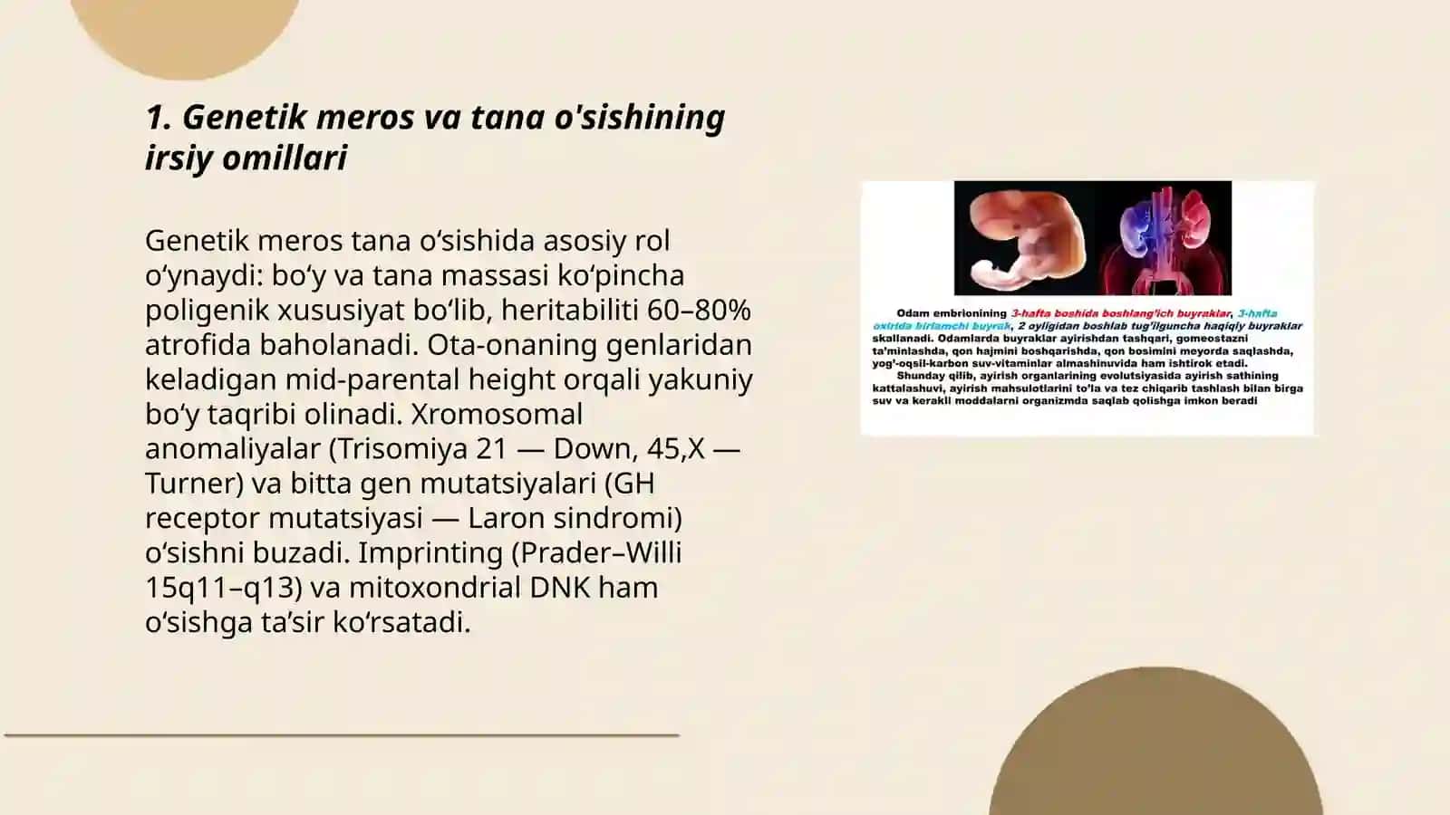 Bolalarning o'sishini belgilovchi omillar (genetik, atrof-muhit, endokrin va asab tizimining roli) 3