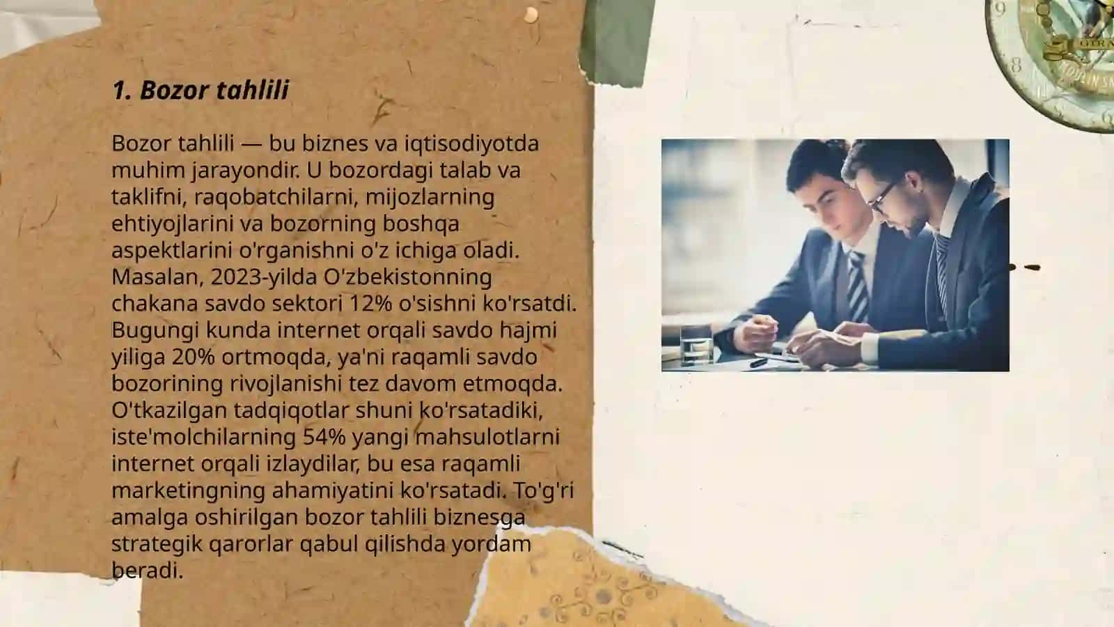 Biznes rejaning mazmuni 3