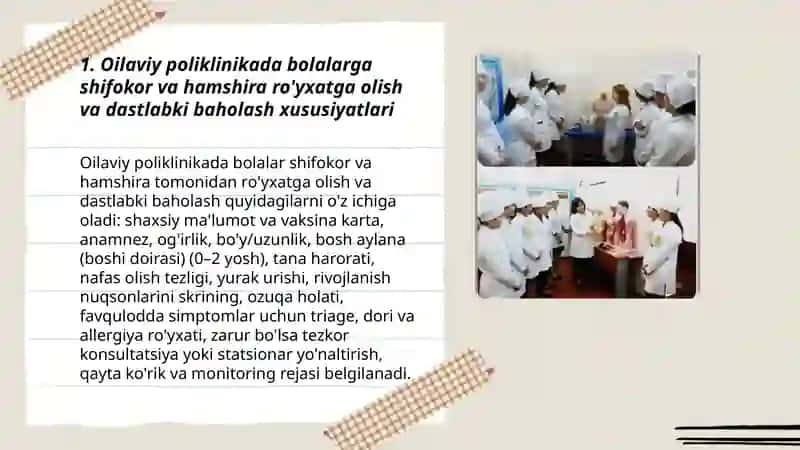 Oilaviy poliklinika,QVP va statsionardagi bolalarga hamshiralik parvarishining xususiyatlari 3