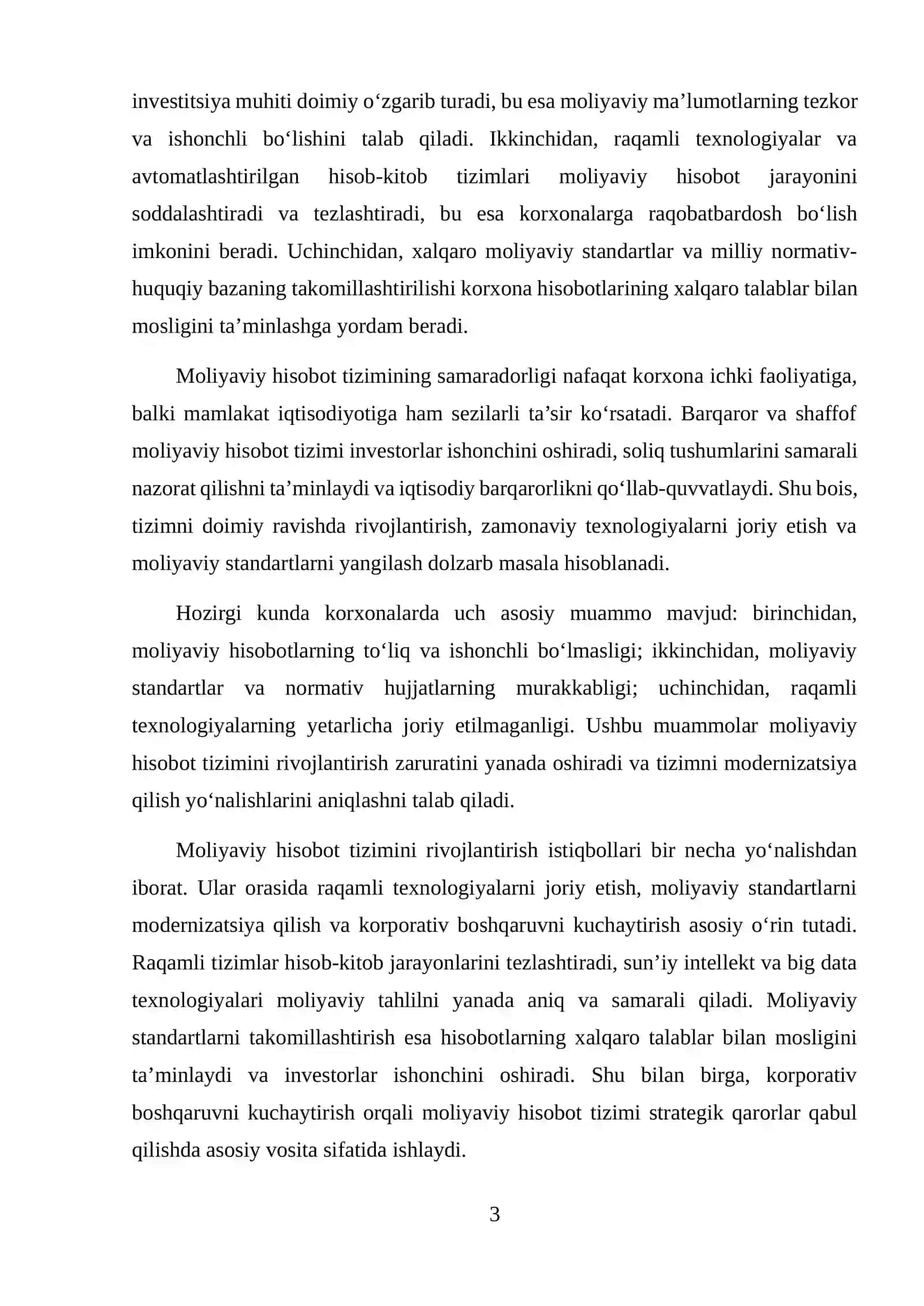 Moliyaviy hisobot tizimini rivojlantirishning ISTIQBOLLI YO'NALISHLARI 3