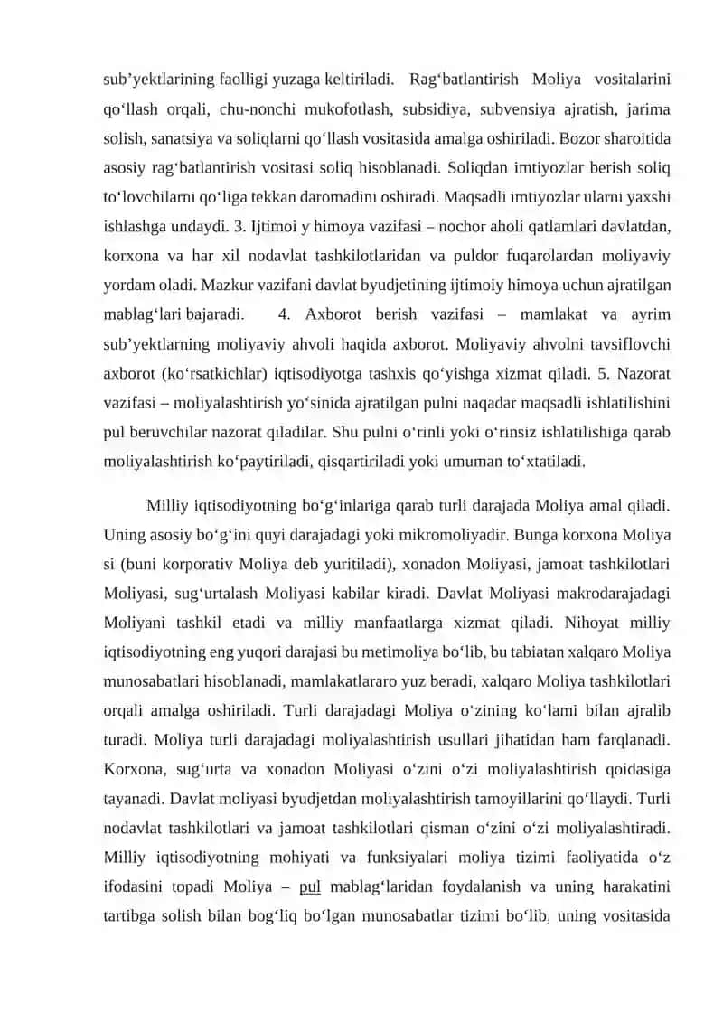 Moliya tizimi va uni ahamyati 3